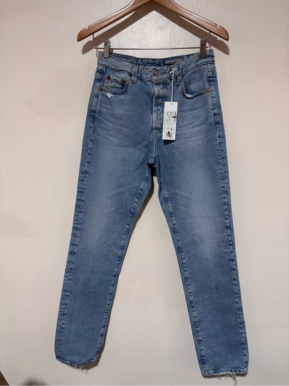 Ag Adriano Goldschmied Alexxis Slim High Rise Vintage Fit Focused Distressed 25